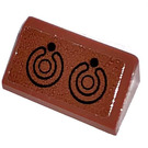 LEGO Reddish Brown Slope 1 x 2 (31°) with Black Rings Sticker (85984)