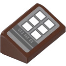 LEGO Roodachtig Bruin Helling 1 x 2 (31°) met Keypad (Links) Sticker (85984)