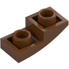 LEGO Rödaktig Brun Backe 1 x 2 Böjd Omvänd (24201)