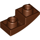 LEGO Roodachtig Bruin Helling 1 x 2 Gebogen Omgekeerd (24201)