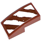 LEGO Reddish Brown Slope 1 x 2 Curved with White Stripe on Reddish Brown (left to right) Sticker (11477)