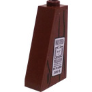 LEGO Reddish Brown Slope 1 x 2 x 3 (75°) with Wanted Poster/Bar Tab Sticker with Hollow Stud (4460)