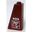 LEGO Reddish Brown Slope 1 x 2 x 3 (75°) with White Logo Train and '70T - L16' Sticker with Hollow Stud (4460)