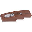 LEGO Reddish Brown Slope 1 x 4 Curved with Wooden Plank with Patch Sticker (11153)