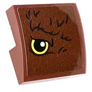 LEGO Roodachtig Bruin Helling 2 x 2 Gebogen met Eye Aan Links Kant  Sticker (15068)
