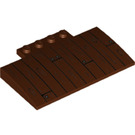 LEGO Reddish Brown Slope 5 x 8 x 0.7 Curved with Wood Planks and Nails (15625 / 36844)