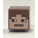 LEGO Reddish Brown Square Minifigure Head with Face with Eyes Looking Right (19729)