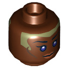 LEGO Reddish Brown Stass Allie Head (Recessed Solid Stud) (3626 / 14172)