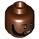 LEGO Reddish Brown T'Challa Head (Recessed Solid Stud) (3626)