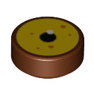 LEGO Brun rougeâtre Tuile 1 x 1 Rond avec T. Rex Eye (35380 / 53287)