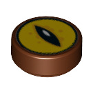 LEGO Reddish Brown Tile 1 x 1 Round with Yellow Eye (27292 / 98138)