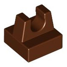 LEGO Reddish Brown Tile 1 x 1 with Clip (No Cut in Center) (2555 / 12825)