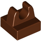 LEGO Reddish Brown Tile 1 x 1 with Clip (No Cut in Center) (2555 / 12825)