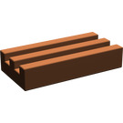 LEGO Roodachtig Bruin Tegel 1 x 2 Rooster (zonder Groef in onderzijde)