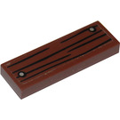 LEGO Reddish Brown Tile 1 x 3 with Wood Grain and 2 Nails Sticker (63864)