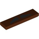 LEGO Reddish Brown Tile 1 x 4 with Black Moustache Triangles (2431 / 104204)