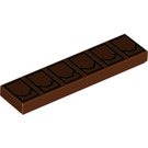 LEGO Reddish Brown Tile 1 x 4 with Boba Fett Belt Pouches (2431 / 42805)