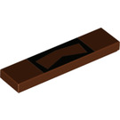 LEGO Reddish Brown Tile 1 x 4 with Frozone Mouth (2431)
