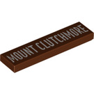 LEGO Reddish Brown Tile 1 x 4 with Mount Clutchmore Sign (2431 / 38682)