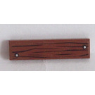 LEGO Reddish Brown Tile 1 x 4 with Wood Grain and 2 White Nails Sticker (2431)