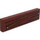 LEGO Reddish Brown Tile 1 x 4 with Wood Grain and Nails Sticker (2431)