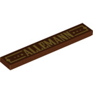 LEGO Reddish Brown Tile 1 x 6 with "Allemann" (6636 / 49182)