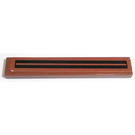 LEGO Reddish Brown Tile 1 x 6 with Black Lines Sticker (6636)