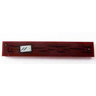 LEGO Reddish Brown Tile 1 x 6 with Silver Metal Plate with Rivets on Wood decoration Sticker (6636)