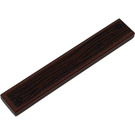 LEGO Reddish Brown Tile 1 x 6 with wood grain and 2 nails in opposite corners Sticker (6636)