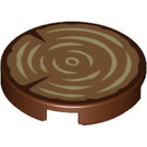 LEGO Reddish Brown Tile 2 x 2 Round with Tree Trunk Wood Grain Pattern with Bottom Stud Holder (32647)