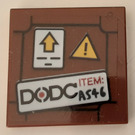 LEGO Brun rougeâtre Tuile 2 x 2 avec DODC Item A546 Autocollant avec rainure (3068)