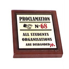 LEGO Reddish Brown Tile 2 x 2 with Proclamation No. 68 Sticker with Groove (3068)