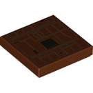 LEGO Reddish Brown Tile 2 x 2 with Sandcrawler with Black square with Groove (3068)