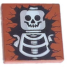 LEGO Roodachtig Bruin Tegel 2 x 2 met Skelet met groef (3068)