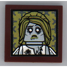 LEGO Rötlich-braun Fliese 2 x 2 mit Zombie Bride Portrait Aufkleber mit Nut (3068)