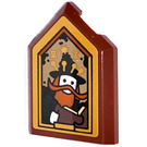 LEGO Reddish Brown Tile 2 x 3 Pentagonal with Picture of V*I Wizard with Book Sticker (22385)