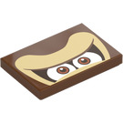 LEGO Reddish Brown Tile 2 x 3 with Donkey Kong Eyes (26603 / 103780)