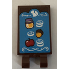 LEGO Reddish Brown Tile 2 x 3 with Horizontal Clips with Acorn, Apple and Jar Sticker (Thick Open 'O' Clips) (30350)