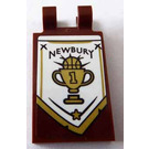 LEGO Reddish Brown Tile 2 x 3 with Horizontal Clips with Gold Cup with Number 1 and ' NEWBURY' Sticker (Thick Open 'O' Clips) (30350)