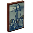 LEGO Rötlich-braun Fliese 2 x 3 mit Lighthouse Family Picture Aufkleber (26603)