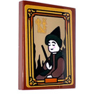LEGO Reddish Brown Tile 2 x 3 with Picture of Sleeping Wizard Sticker (26603)