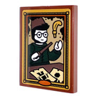 LEGO Reddish Brown Tile 2 x 3 with Picture of Wizard with Glasses Sticker (26603)