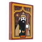 LEGO Reddish Brown Tile 2 x 3 with Picture of Wizard with Stick Sticker (26603)