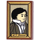 LEGO Roodachtig Bruin Tegel 2 x 3 met Picture of Young Man Sticker (26603)