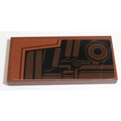 LEGO Reddish Brown Tile 2 x 4 with Brown Mechanical Parts (Left) Sticker (87079)