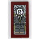 LEGO Reddish Brown Tile 2 x 4 with Lord Vampyre Portrait Sticker (87079)