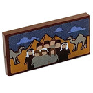 LEGO Reddish Brown Tile 2 x 4 with Weasley Family in Egypt Sticker (87079)