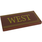 LEGO Reddish Brown Tile 2 x 4 with 'WEST' (87079 / 90845)