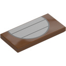 LEGO Reddish Brown Tile 2 x 4 with White chest (87079 / 103800)