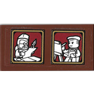 LEGO Roodachtig Bruin Tegel 2 x 4 met Writer en Painter Pictures Sticker (87079)